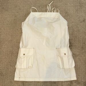 Free People Cream Top with Black Stitching